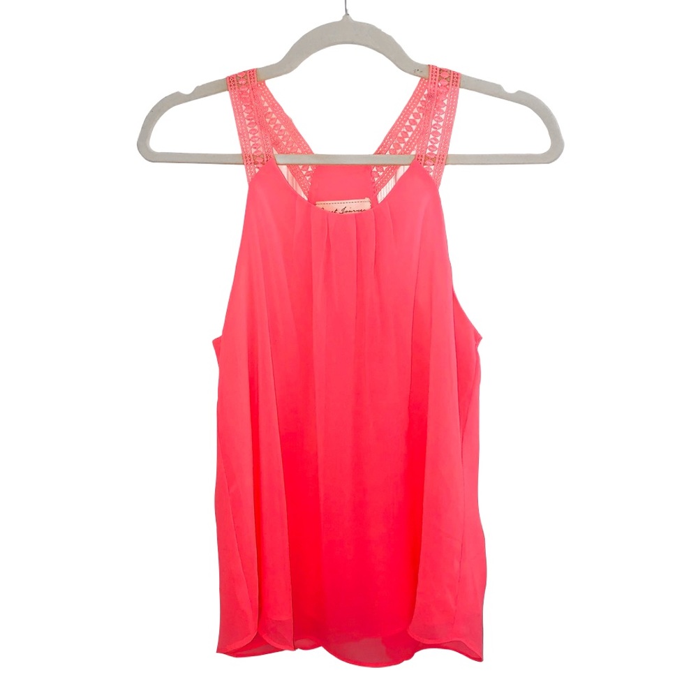 Neon Pink Flowy Tank Top